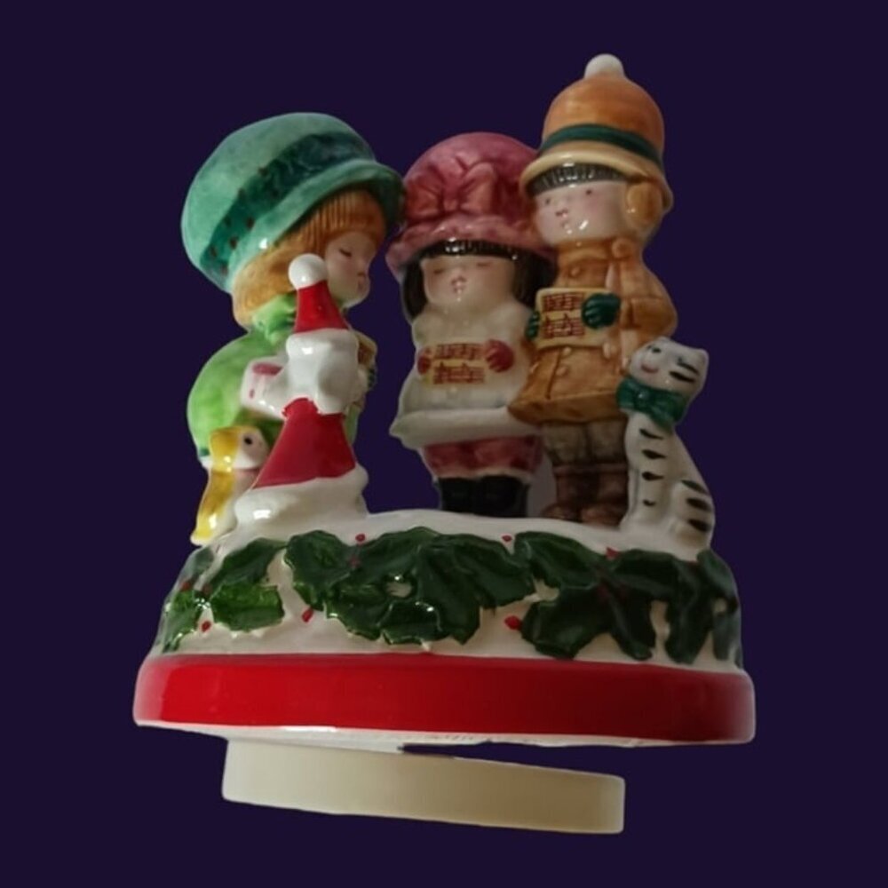 Schmid christmas japan kids with cat and dog music box rotating - Picture 7 of 9